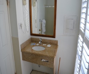Vanity in Private Bathroom at Alpha Inn