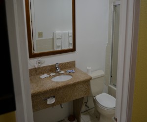 Vanity in Private Bathroom at Alpha Inn